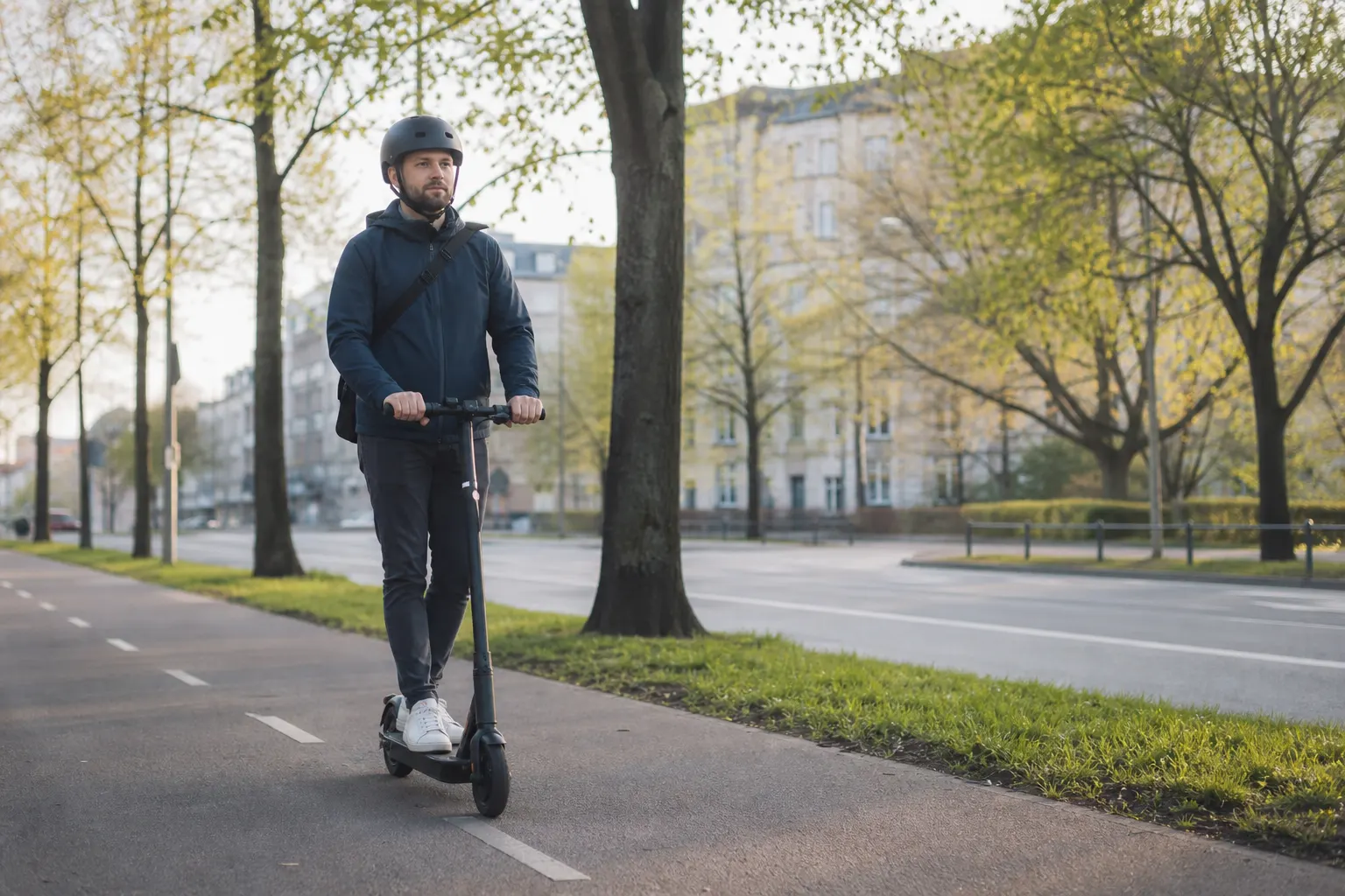 Laglig elsparkcykel i staden