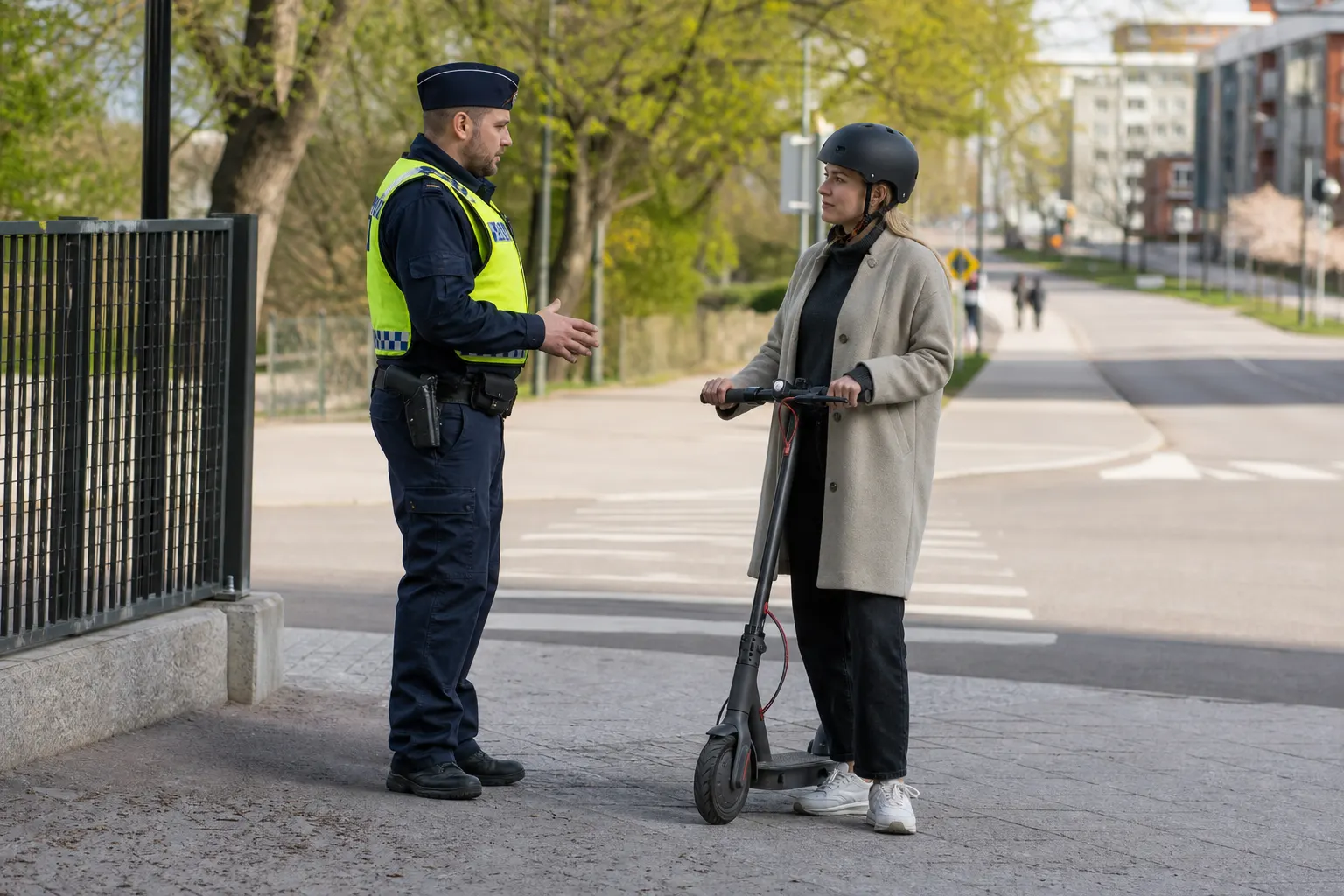 Trafikkontroll av elsparkcykel