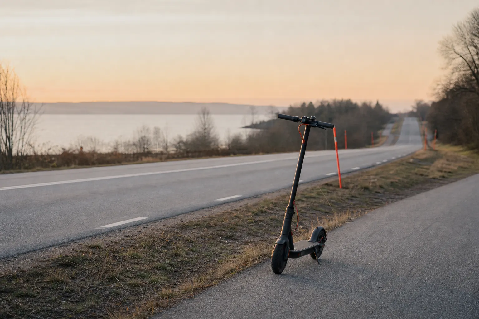 Elsparkcykel med lång räckvidd på landsväg