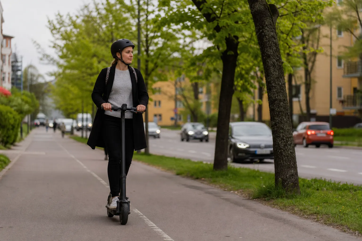 Elsparkcykel på cykelbana enligt reglerna