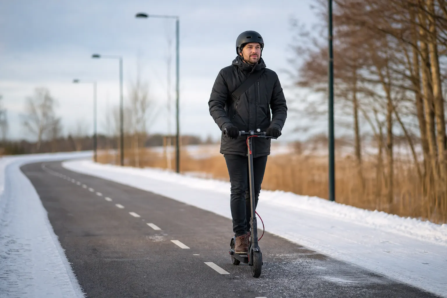 Vinterkörning med elsparkcykel