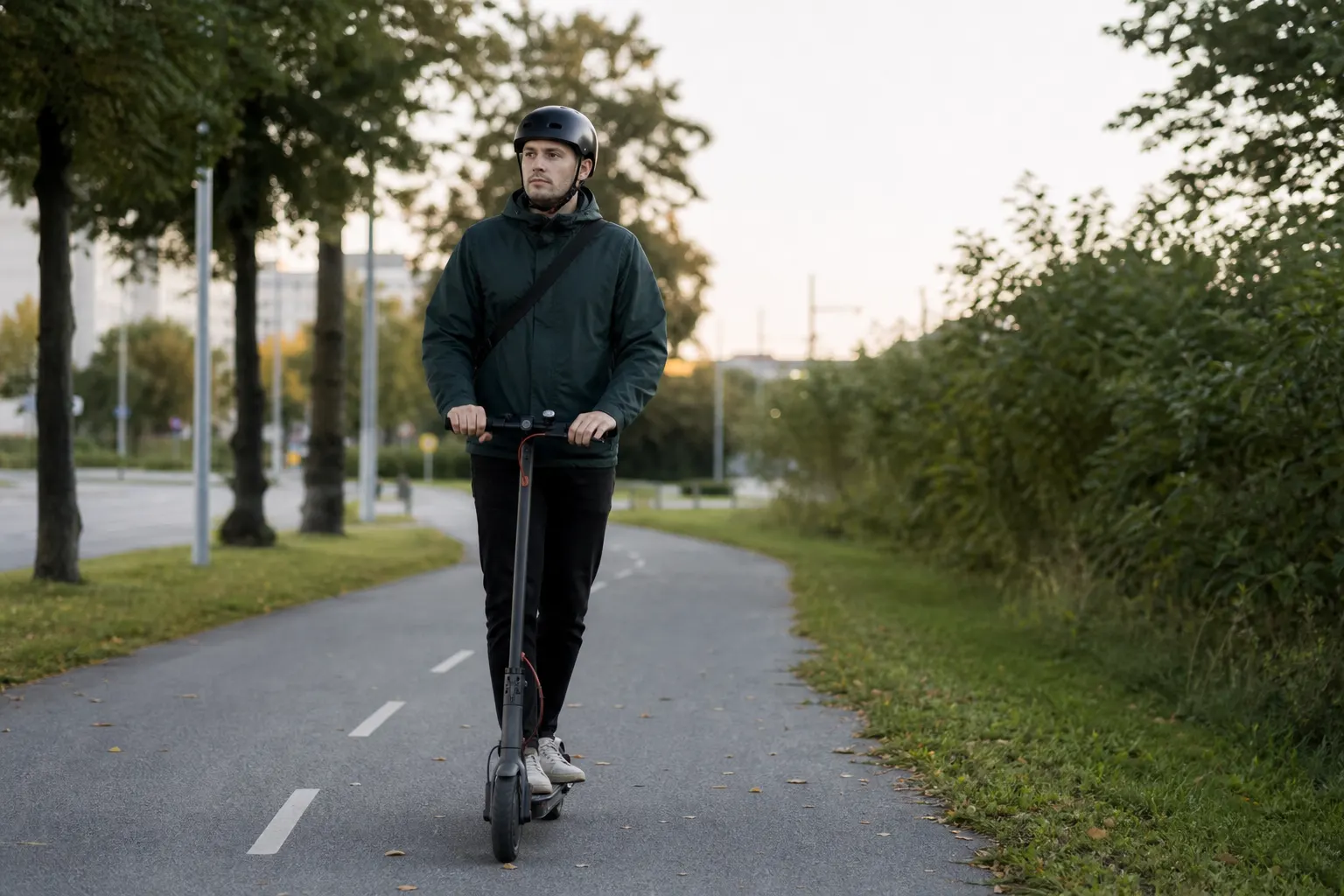 En person på elsparkcykel