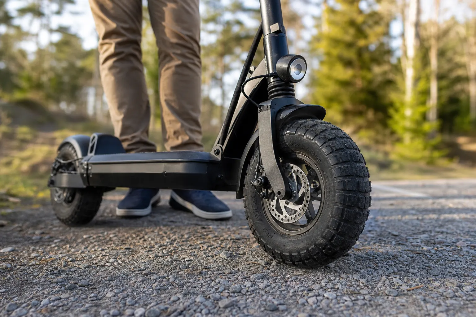 Elsparkcykel med breda fatbike-däck